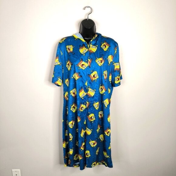 Nickelodeon SpongeBob SquarePants Novelty Lounge Hooded Romper Onesie L - Picture 1 of 6